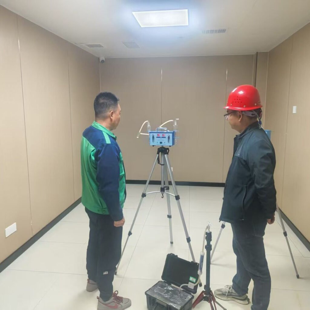 OSIDEK engineers conducting rigorous EMI/RF shielding effectiveness testing and acoustic environment commissioning inside a newly constructed hospital MRI suite.